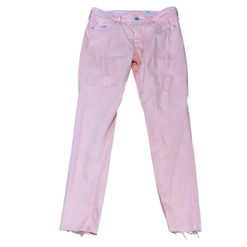 AG Adriano Goldschmeid The Legging Super Skinny Ankle Peach Jeans Raw Hem